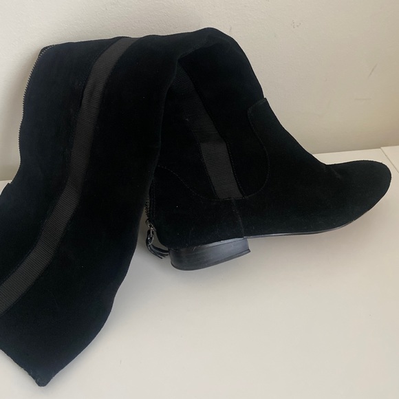 Libby Edelman Over The Knee Suede Boot Size 7 Black City Chic Classic Minimalist - Picture 6 of 14
